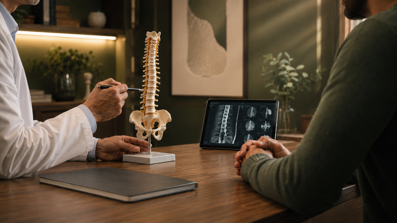 Consulta especializada com avaliação da coluna vertebral